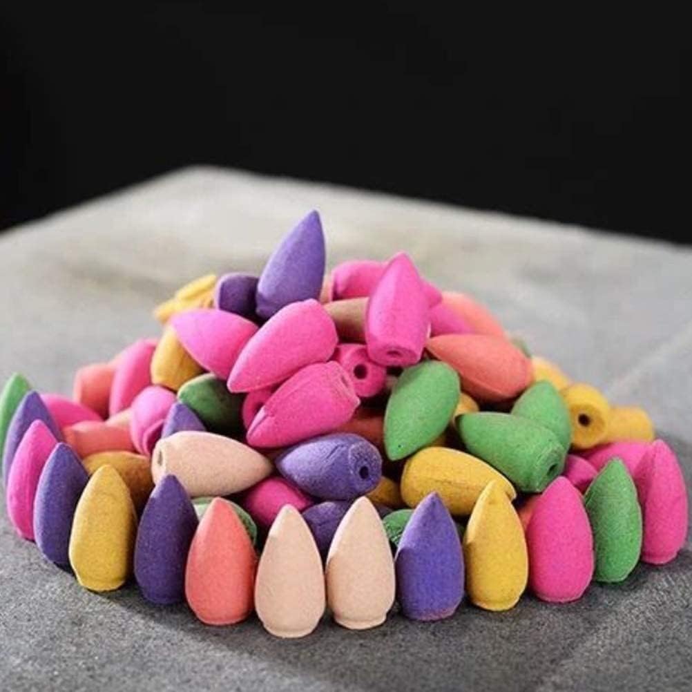 60 Pcs Mixed Natural Scents Mini Backflow Incense Cones for Home Patio and Meditation
