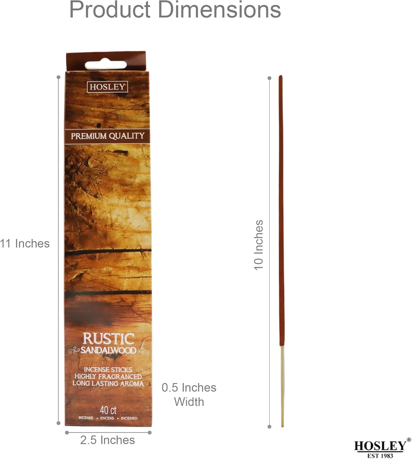 Hosley 240 Pack Incense Sticks Rustic Sandalwood