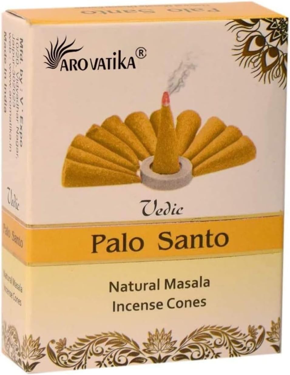 ARO VATIKA Vedic Palo Santo Incense Cones 120 in 12 Boxes