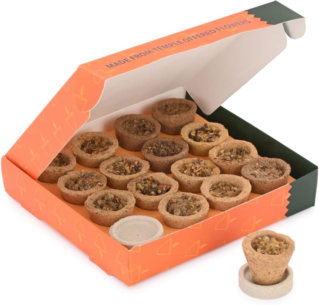 Organic Sambrani Havan Cups for Pooja Pack of 15