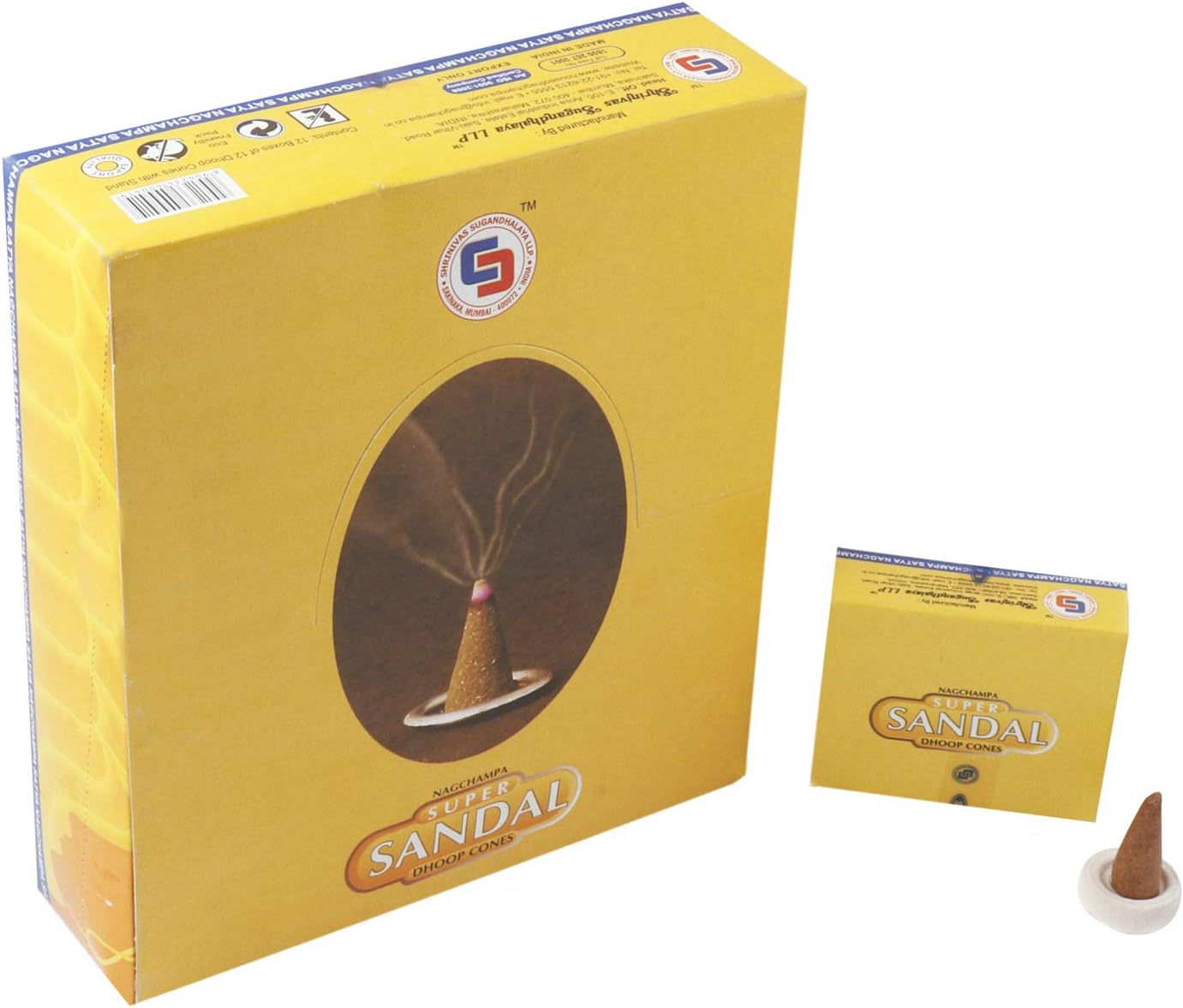 Satya Sandal Dhoop Cones 12 Packs