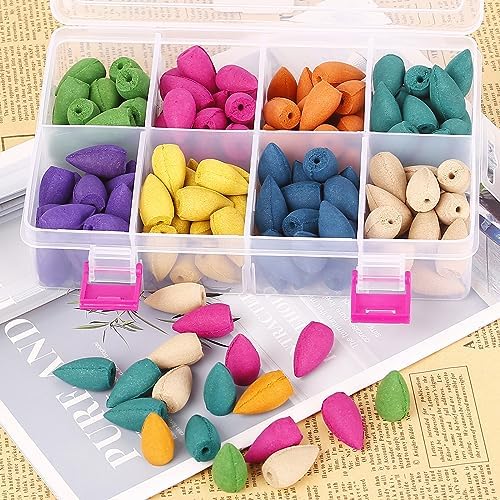 140PCS 8 Mixed Natural Scent Backflow Incense Cones Gift Set