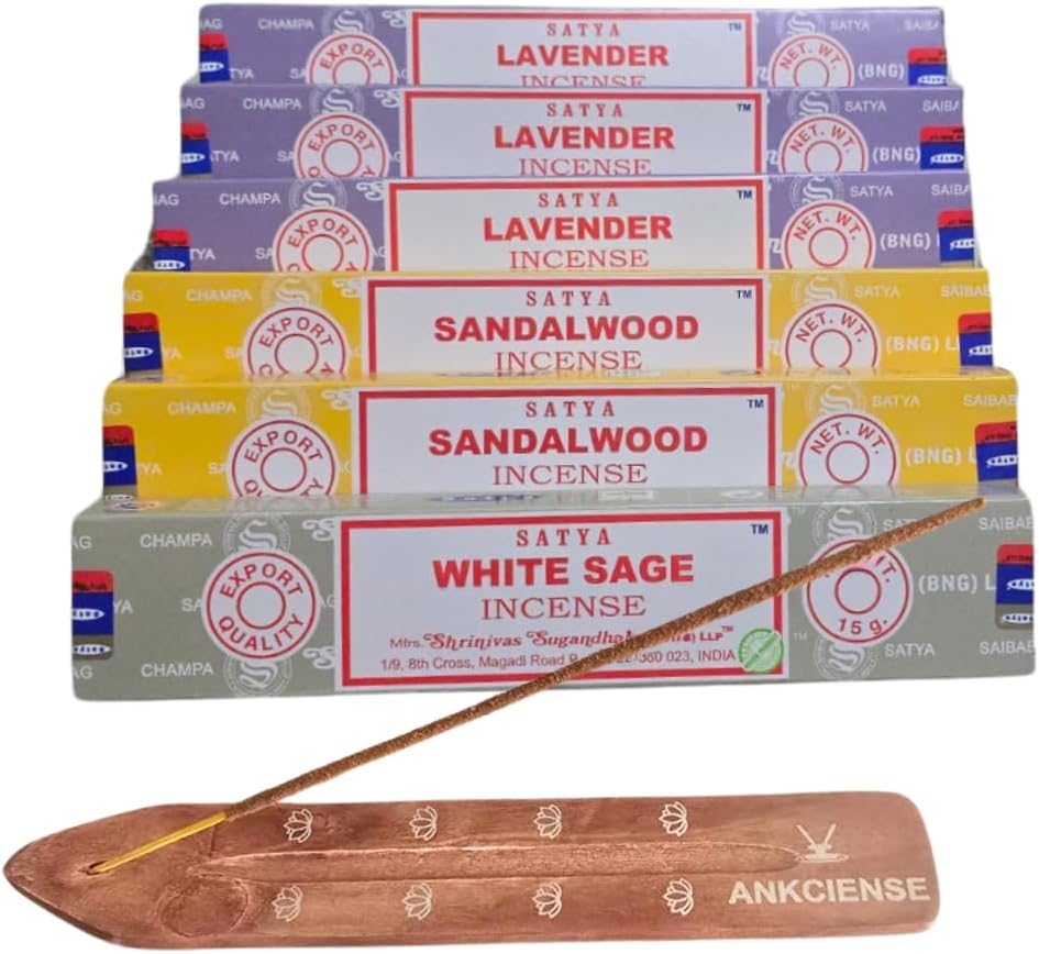 ANKCIENSE Incense Holder with 3 Fragrances 90 Sticks Variety Pack 1