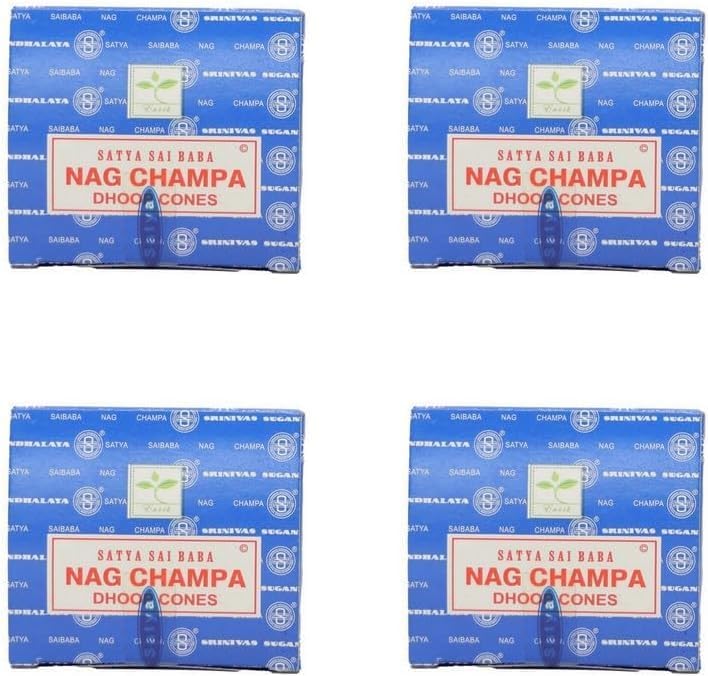 Giftbrit Satya Nag Champa Incense Cones 48 Pieces 4 Packs 1