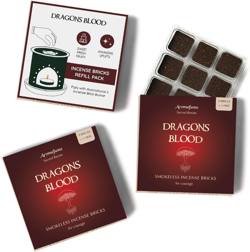 Aromafume Dragons Blood Incense Bricks 3 Trays x 9 Pieces Each Refill Pack