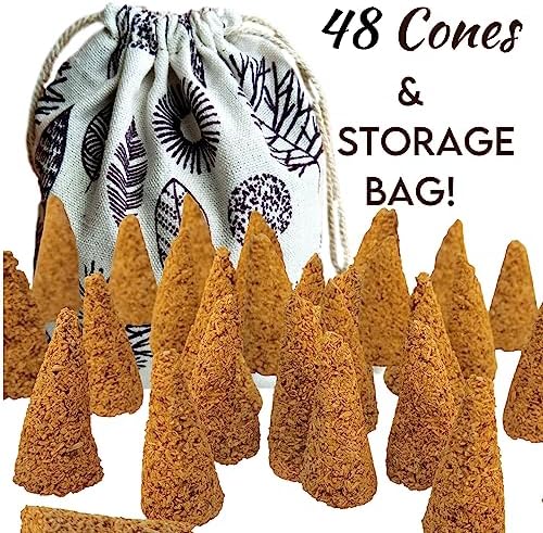 Worldly Finds Palo Santo Cones 48 Pack with Storage Bag
