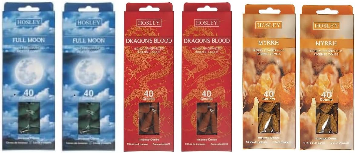 Hosley 240-Pack Assorted Incense Cones for Meditation and Aromatherapy