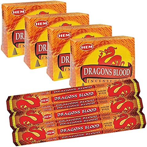 Dragons Blood Incense Sticks and Cone Incense Holder Bundle