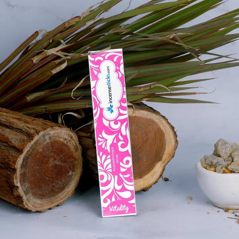Vitality Incense Sticks 8 Inch - 12 Sticks Pack - 2 Packs - Grapefruit Herbal Blend