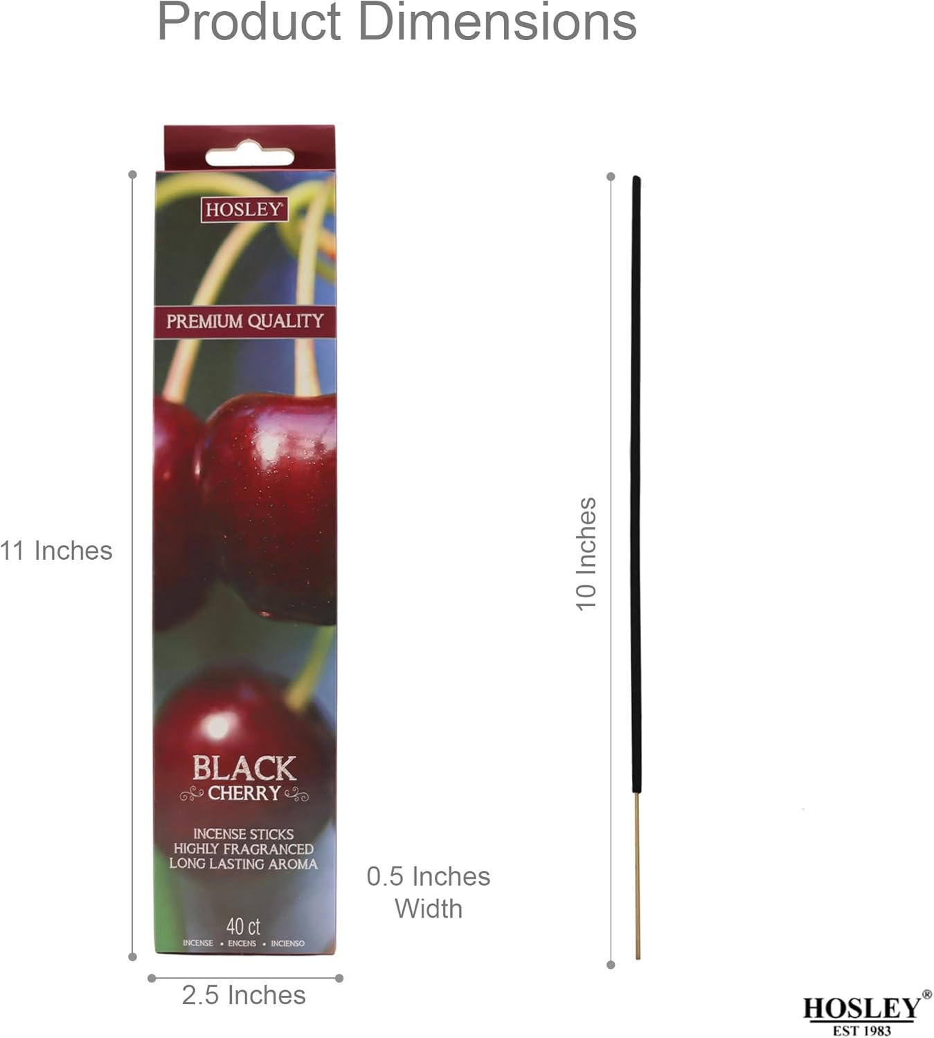 Hosley 120 Pack Incense Sticks Black Cherry