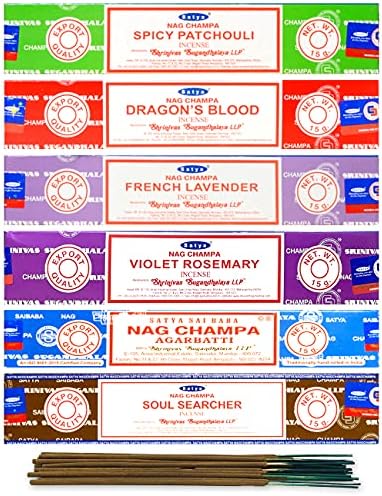 Satya Organic Incense Sticks - 6 Pack Gift Set