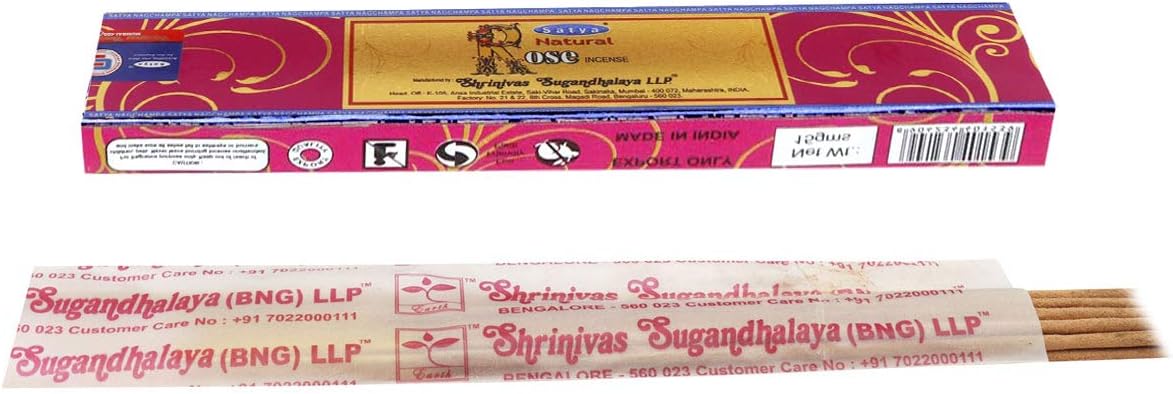 Satya Nag Champa Rose Natural Incense Sticks 12 Packs Box