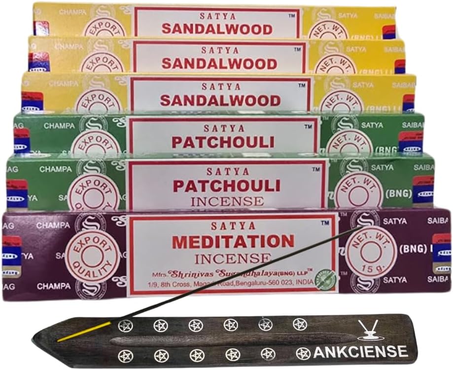 ANKCIENSE Incense Holder with 3 Fragrances 90 Sticks Pack