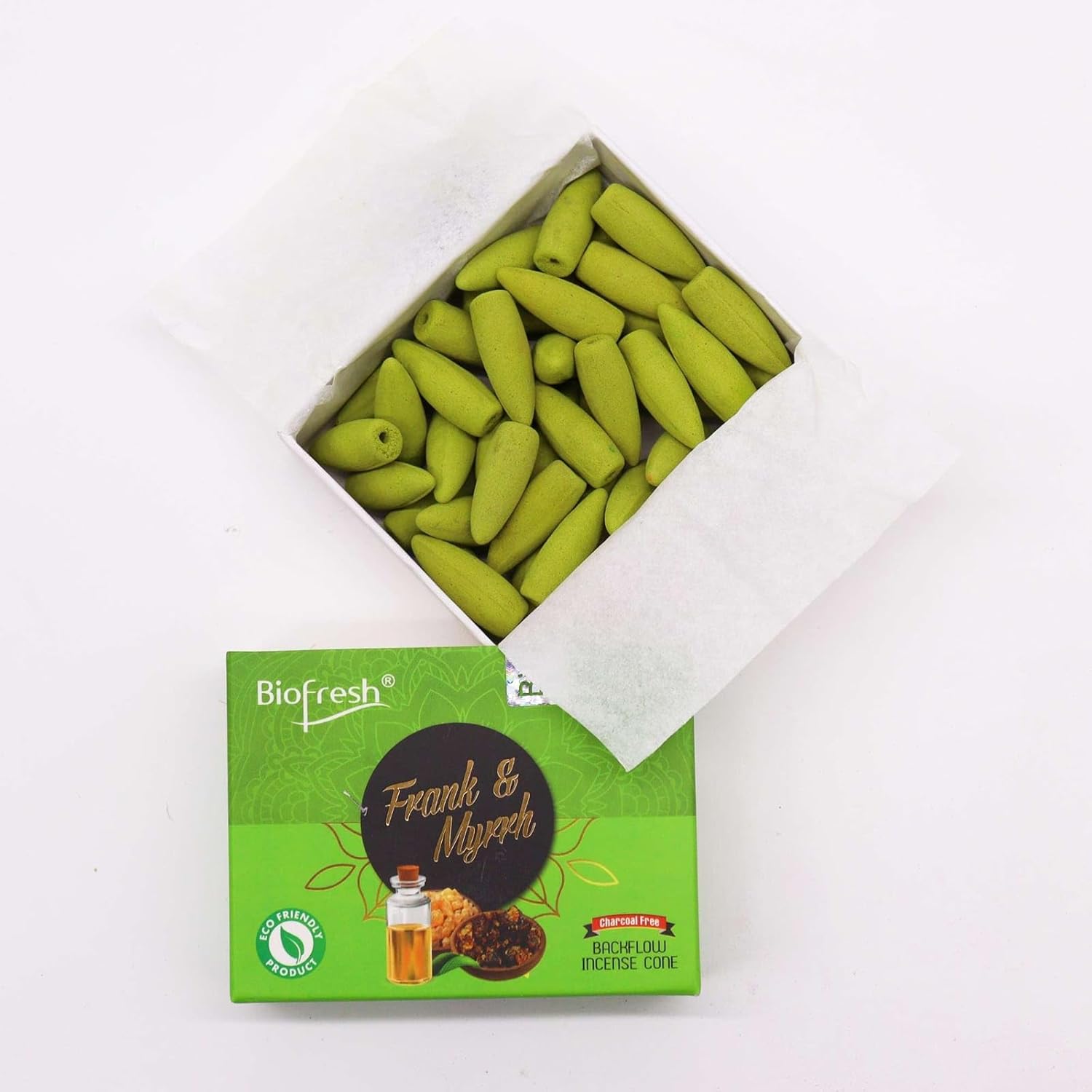 Frank Myrrh Incense Dhoop Cones - 40 Per Box Natural Charcoal-Free