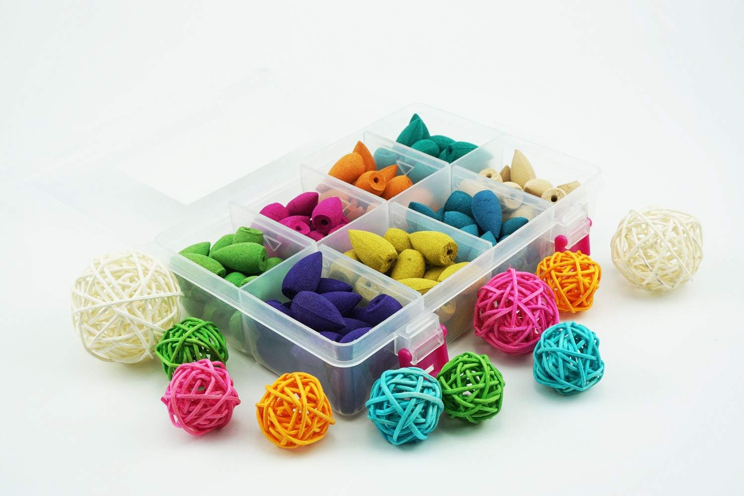 140PCS 8 Mixed Natural Scent Backflow Incense Cones Gift Set