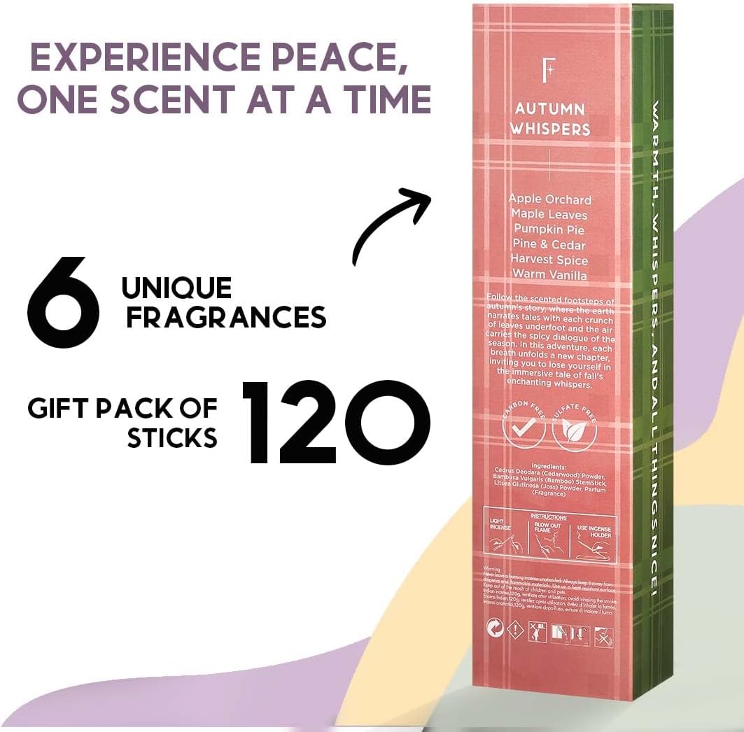 Folkulture Fall Incense Set of 6 with 45 Min Burn Time