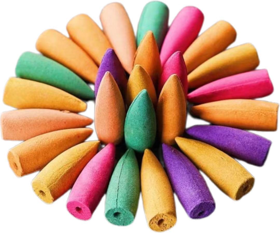 530 Pcs Large Backflow Incense Cones 7 Mixed Natural Scents