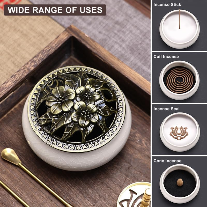 Relchane Brass Powder Incense Burner Kit 10 Pcs