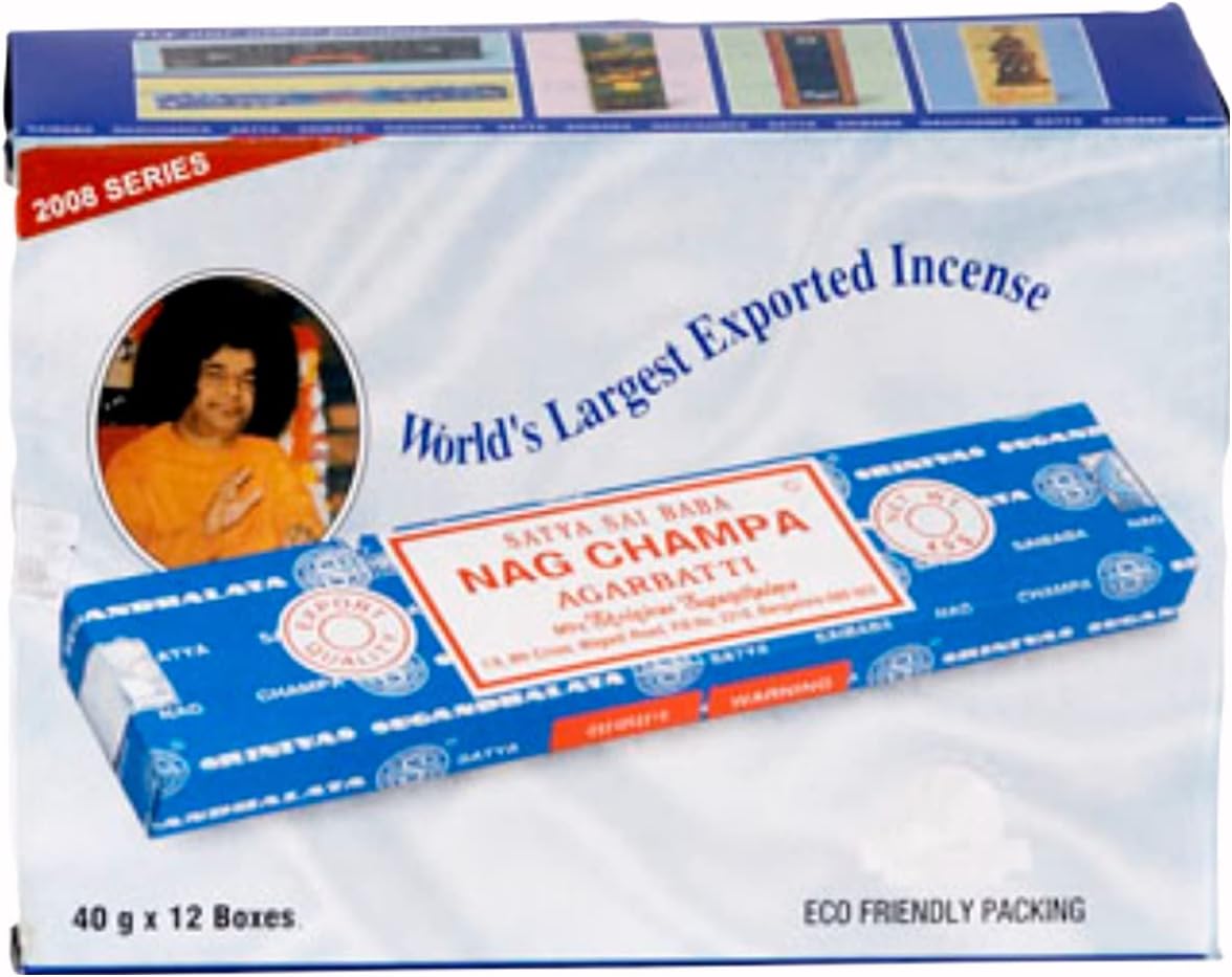 Satya Nag 40g Champa Incense 40 Sticks x 12 Packs