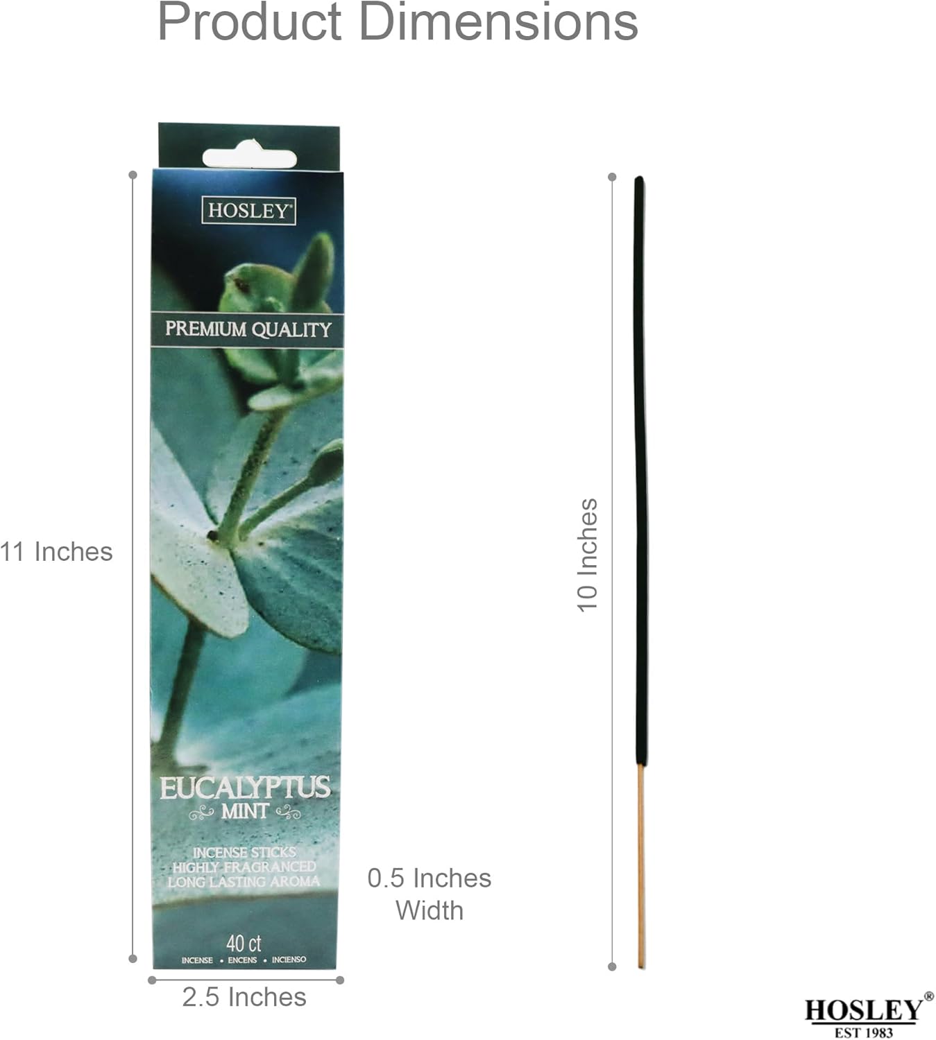 Hosley 120 Pack Incense Sticks Eucalyptus Mint