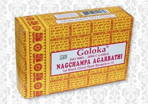 Goloka Nag Champa Incense Sticks Set of 12 Packs