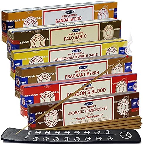 Satya Incense Sticks Variety Pack 10 with Holder