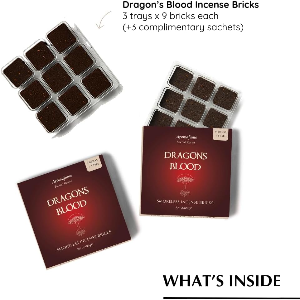 Aromafume Dragons Blood Incense Bricks 3 Trays x 9 Pieces Each Refill Pack