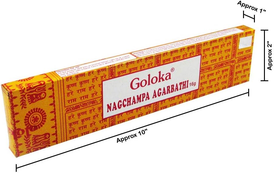 Goloka Nag Champa Incense Sticks Set of 12 Packs
