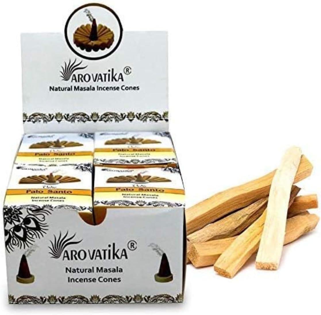 ARO VATIKA Vedic Palo Santo Incense Cones 120 in 12 Boxes