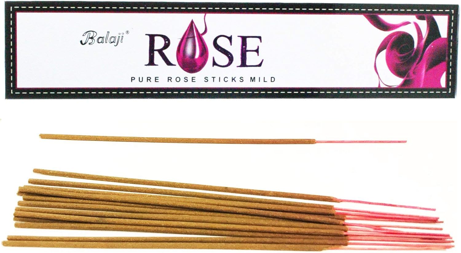 Balaji Pure Rose Incense Sticks 12 Units x 15 Sticks