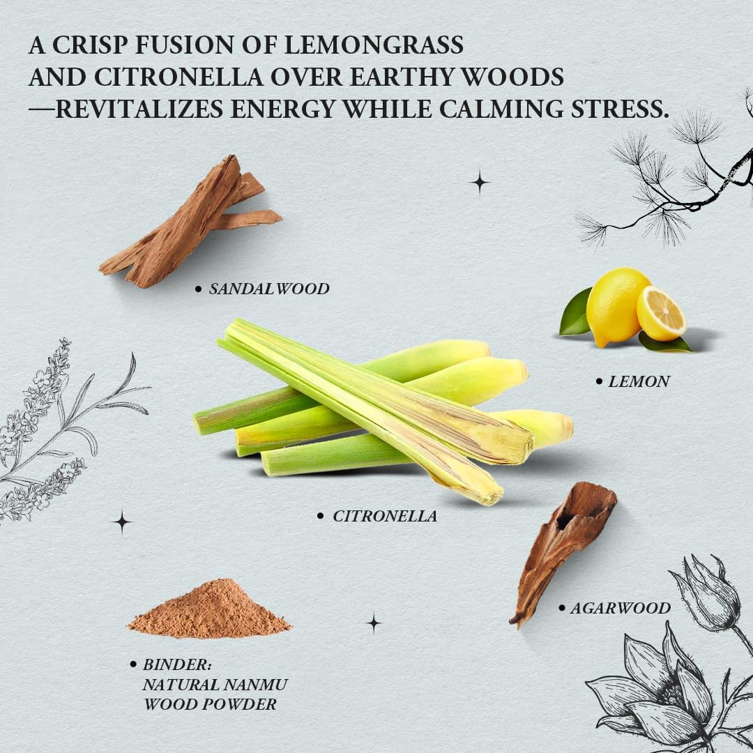 Fresh Uplifting Innergy Lemongrass Citronella Square Incense Sticks