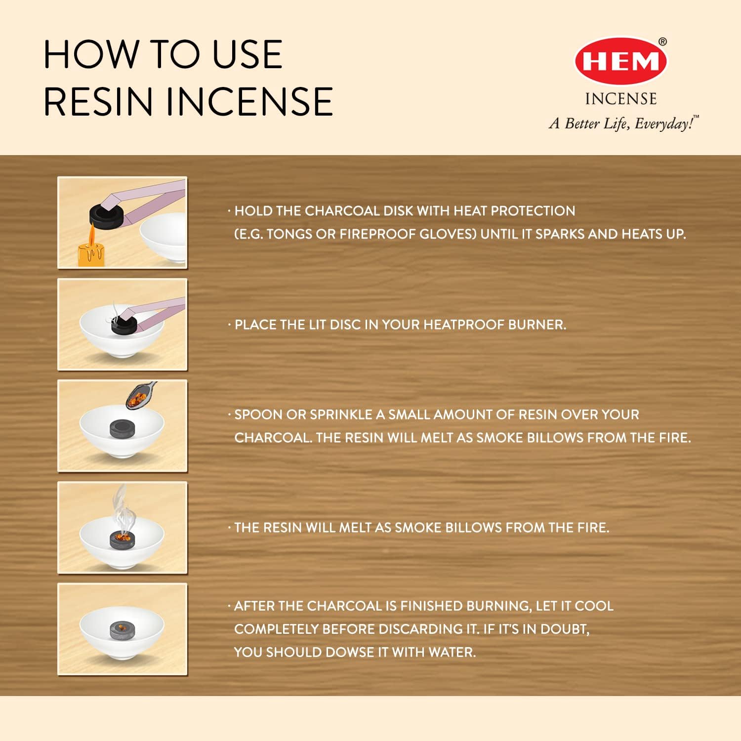 HEM Copal Incense Resin for Charcoal Burning 30gm Gift Set