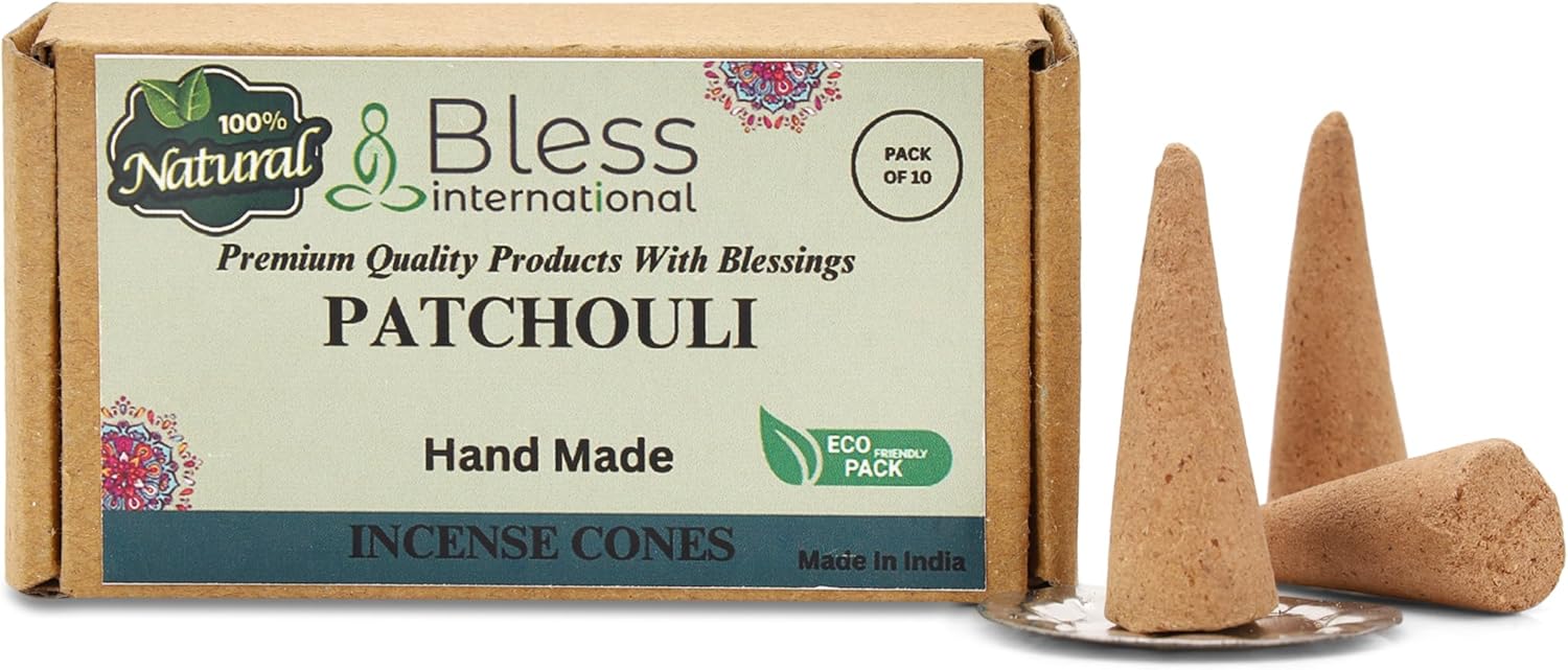 Bless International Patchouli Natural Incense Cones 10 Count
