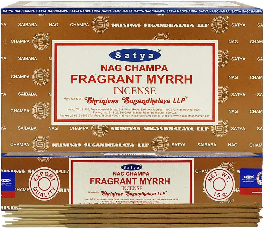 TRUMIRI Fragrant Myrhh Incense Sticks and Holder Bundle
