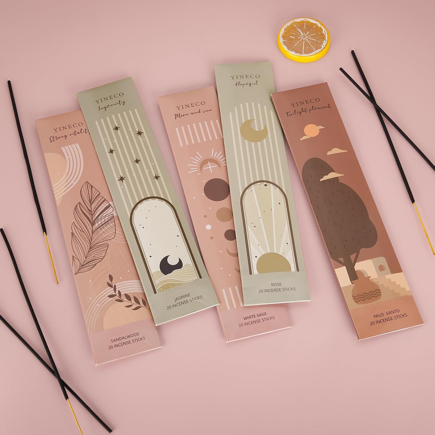 White Sage Sandalwood Incense Sticks Bundle - 100 Sticks Holder