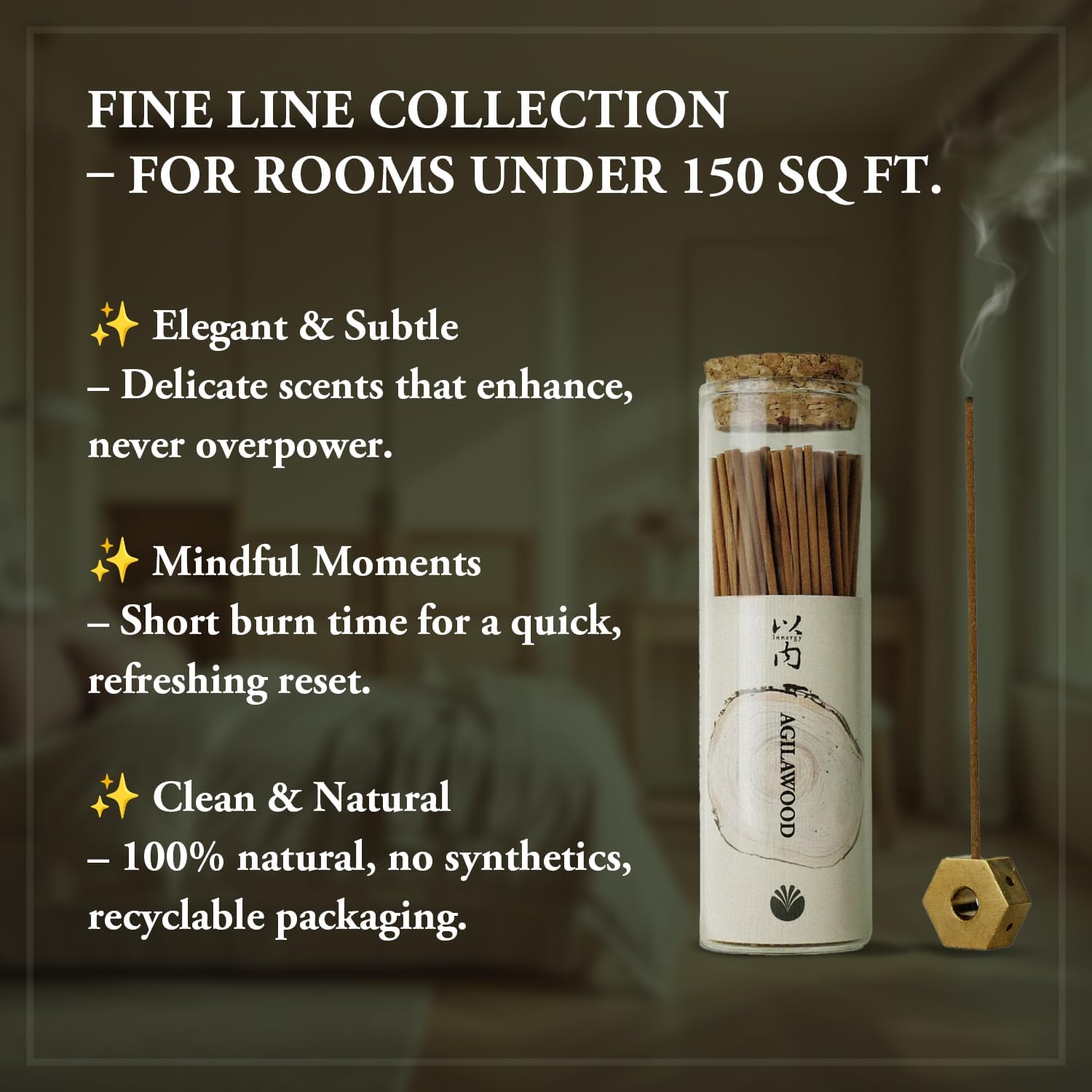 Meditate Focus Innergy Agarwood Incense Sticks 150 Count