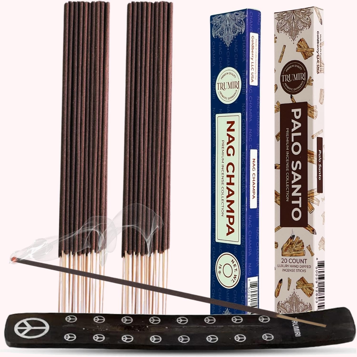 Trumiri Incense Sticks - 35 Pack with 15 Nag Champa and 20 Palo Santo