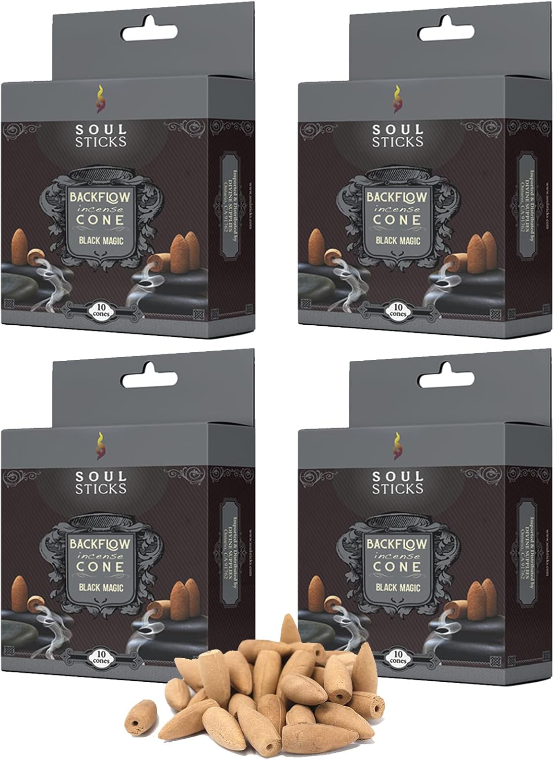 Soul Sticks Backflow Incense Cones 40PCS Organic Aromatic Set