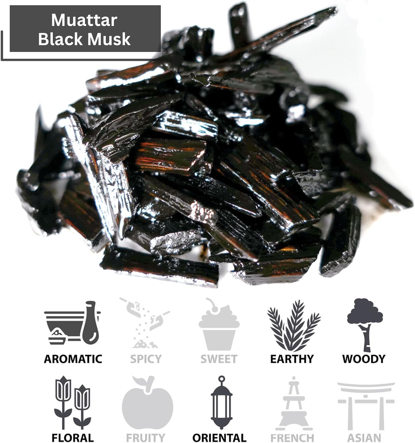 Muattar Black Musk 50g Agarwood Bakhoor Incense for Electric or Charcoal Burner