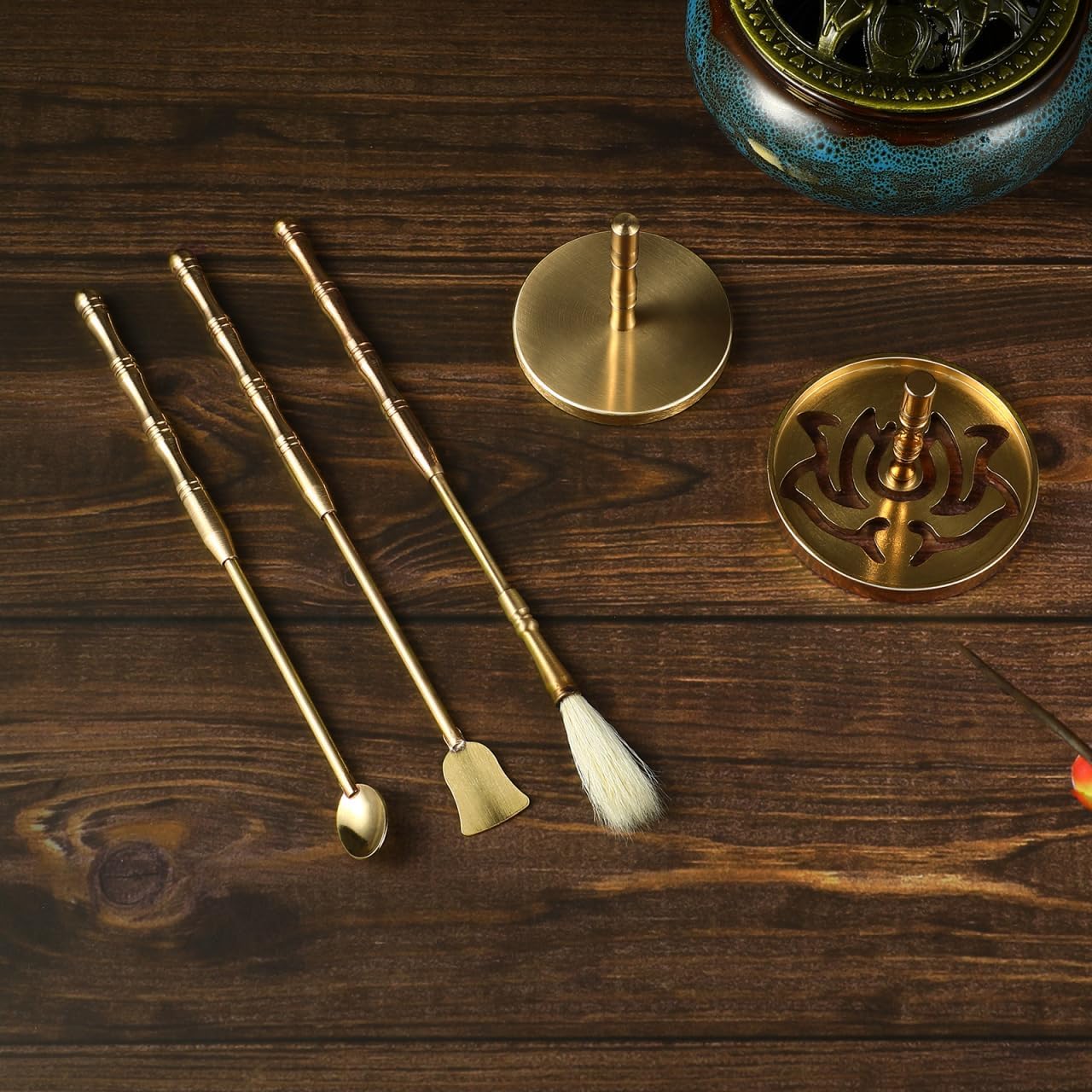 DOITOOL 5 Pcs Brass Incense Kit for Aromatherapy
