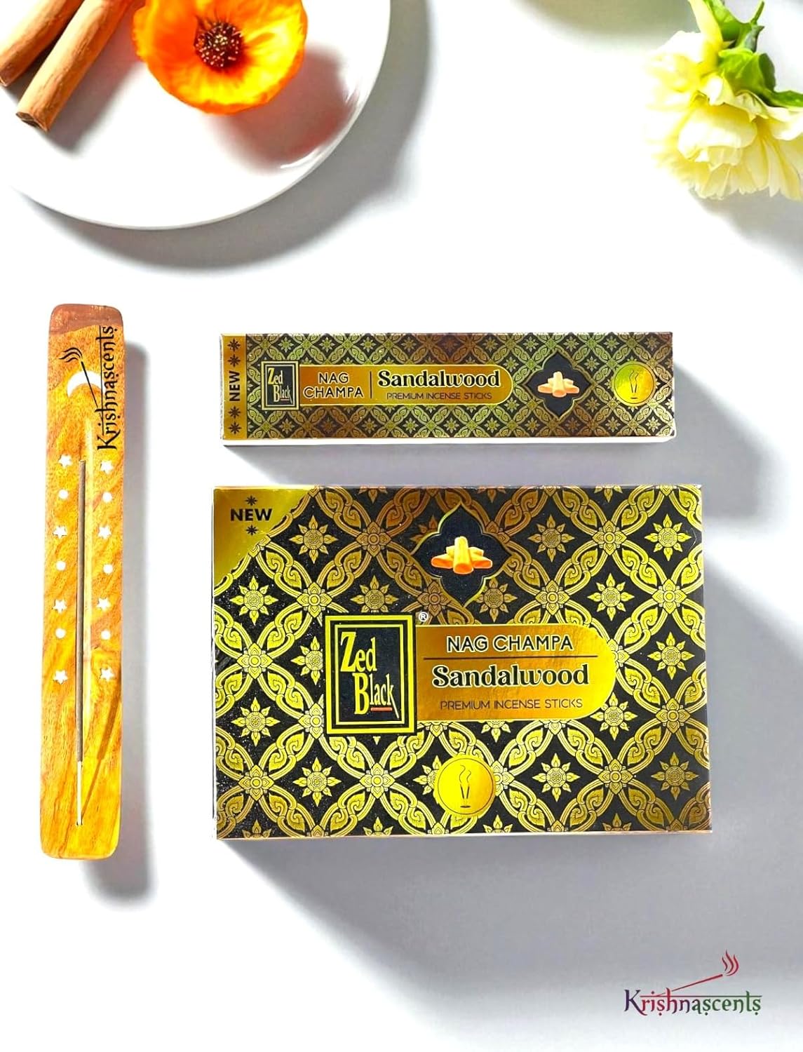 Premium Nag Champa Sandalwood Incense Sticks 15g x 12 Pack