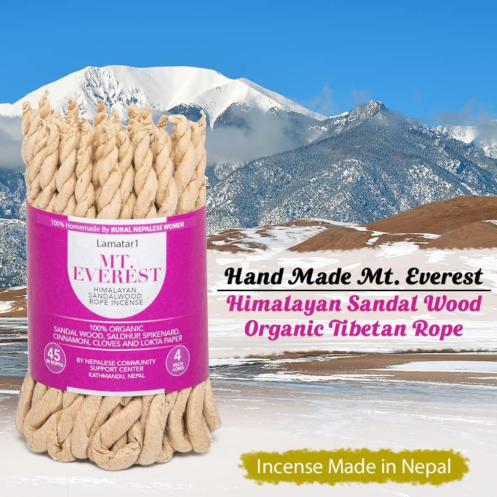 Handmade Himalayan Sandalwood Organic Tibetan Rope Incense from Nepal