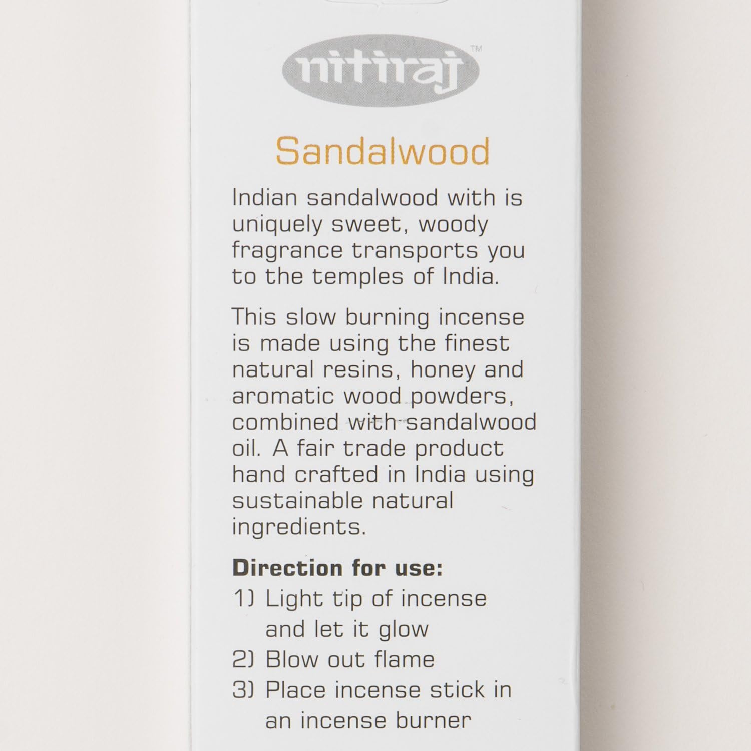 Nitiraj Premium Sandalwood Natural Incense Sticks 25 Grams 1