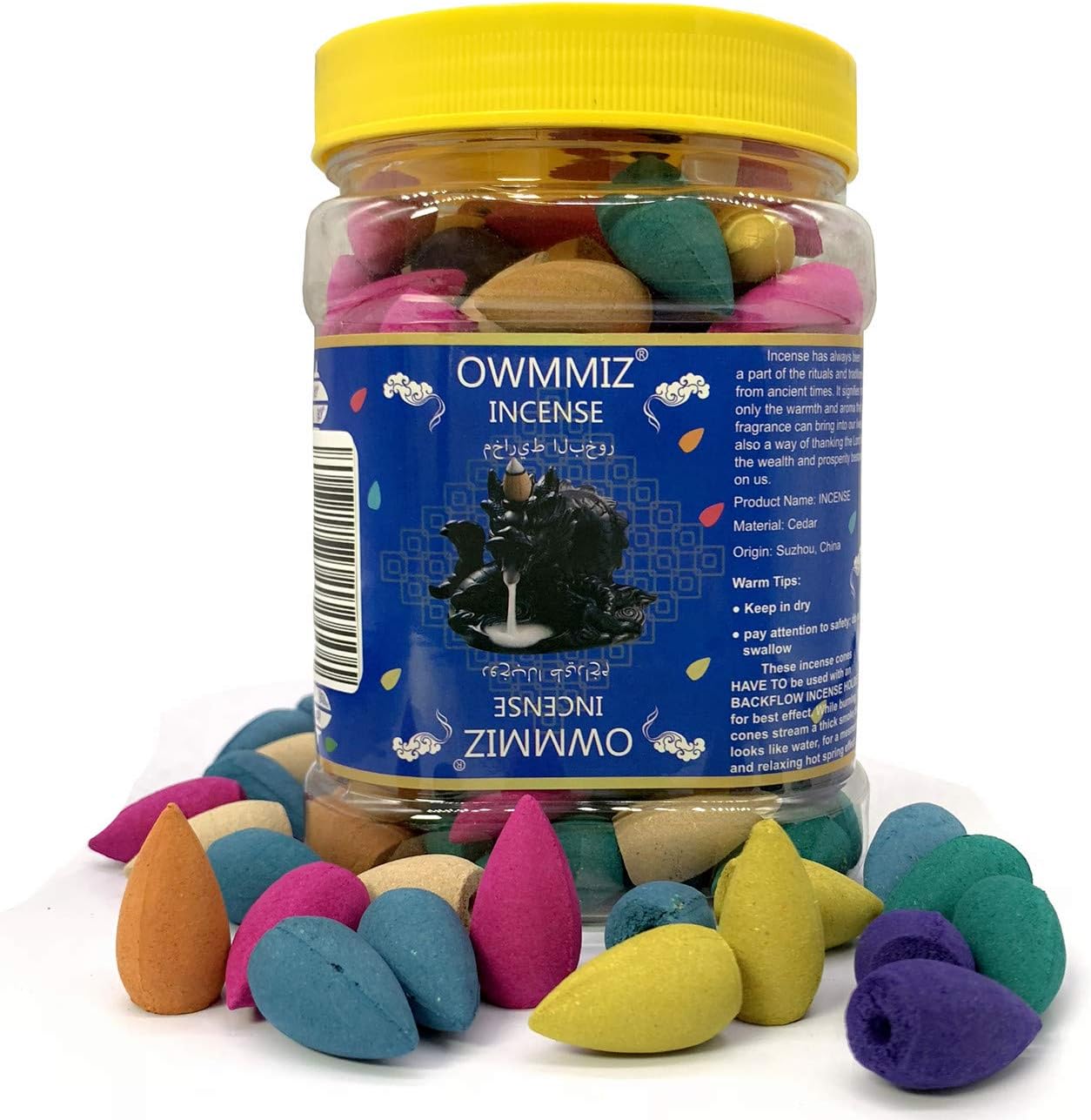 OWMMIZ 170 Pcs Backflow Incense Cones with 7 Natural Scents