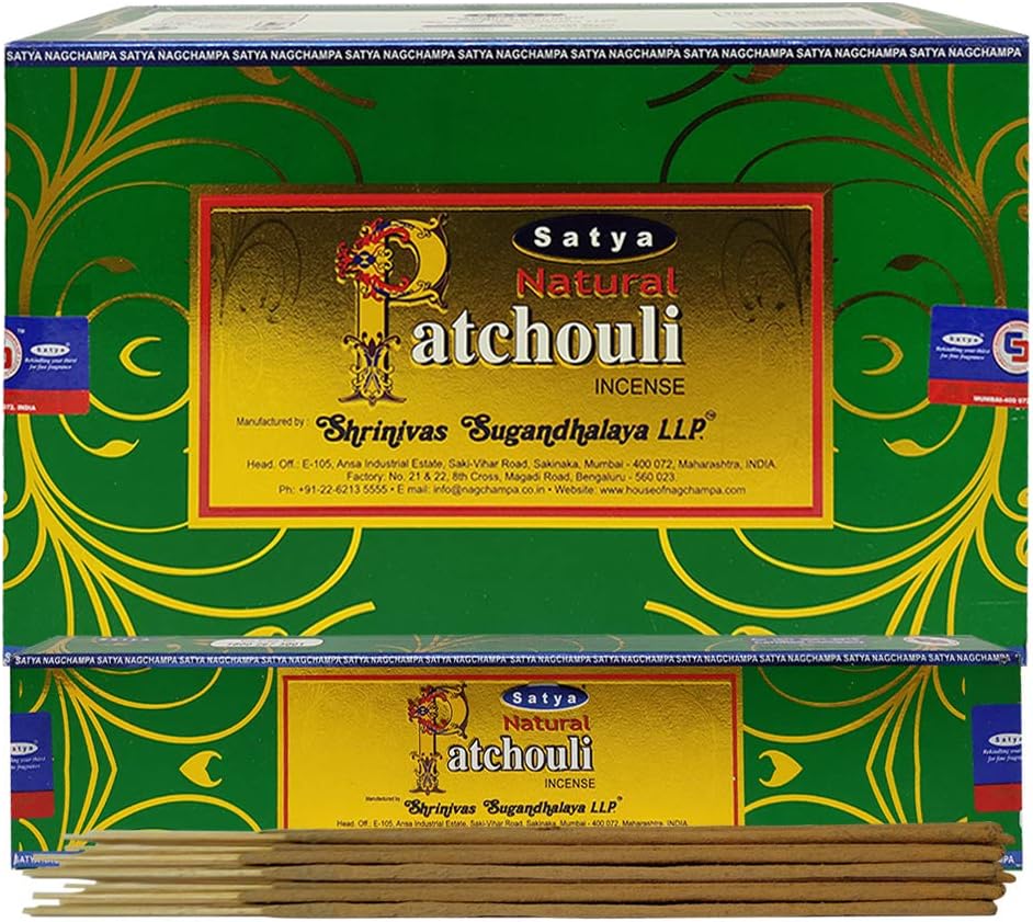 TRUMIRI Natural Patchouli Incense Sticks and Holder Bundle