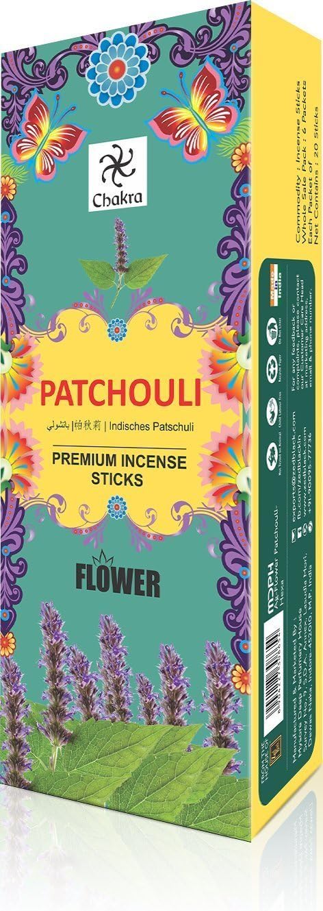 Patchouli Incense Sticks 120 Sticks in 6 Boxes for Meditation and Home Aroma