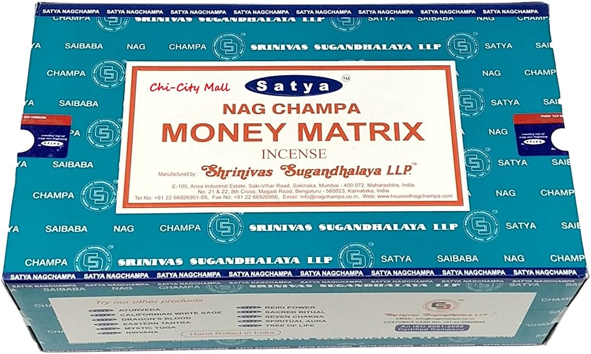Satya Nag Champa Money Matrix Incense Sticks 180g