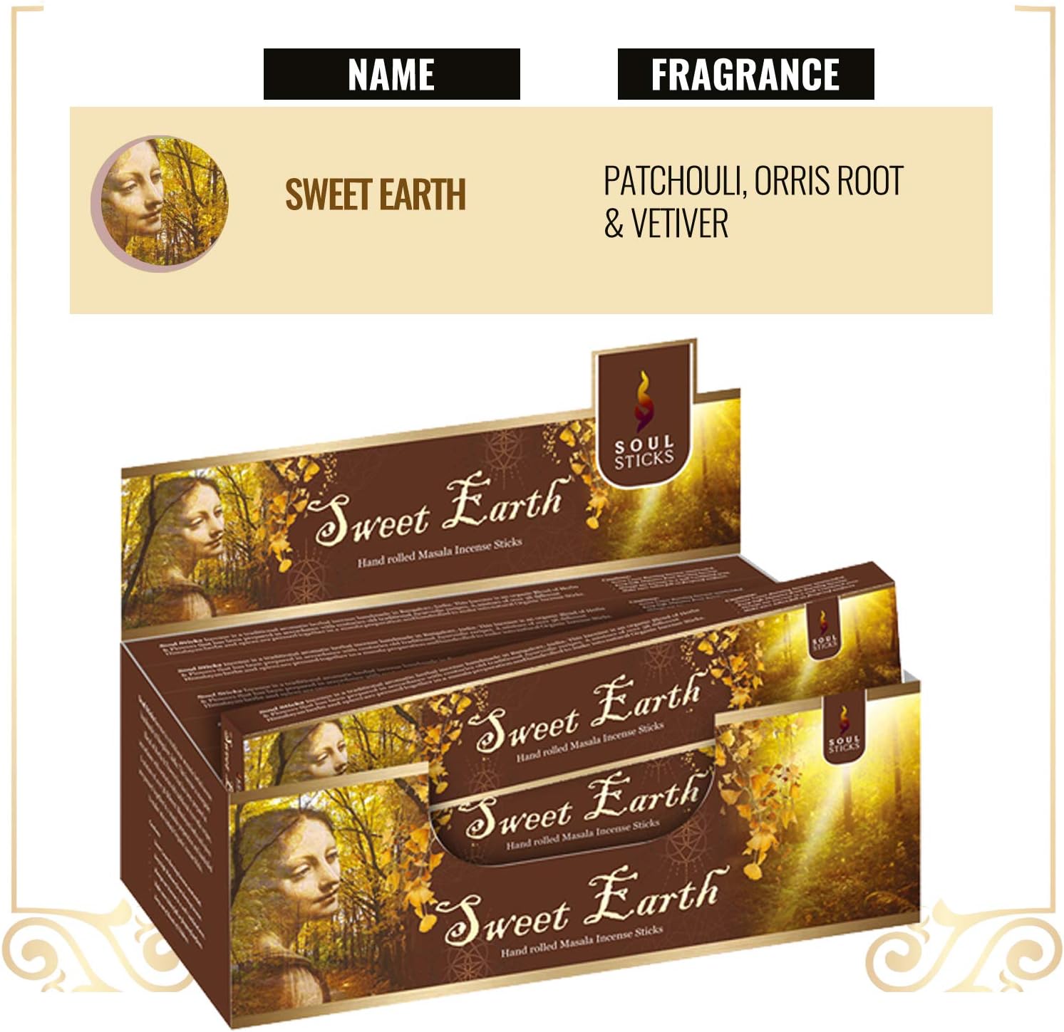 Soul Sticks Natural Sweet Earth Incense Sticks 180g Box