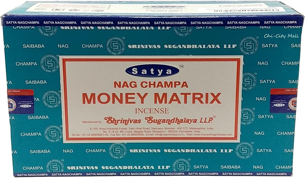 Satya Nag Champa Money Matrix Incense Sticks 180g