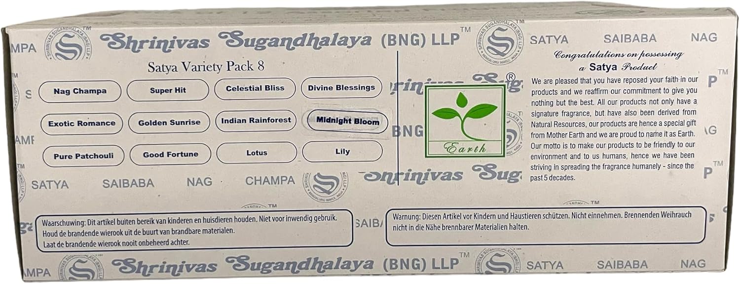 Satya Variety Pack 08 Set of 12 Incense Sticks